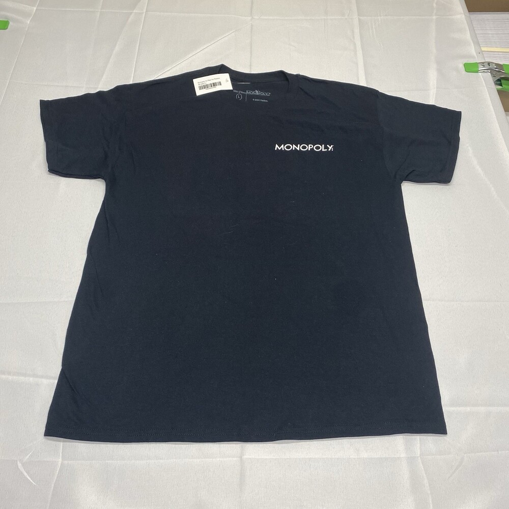NWT Monopoly No Risk No Reward Short Sleeve Graphic T-Shirt Black Size L